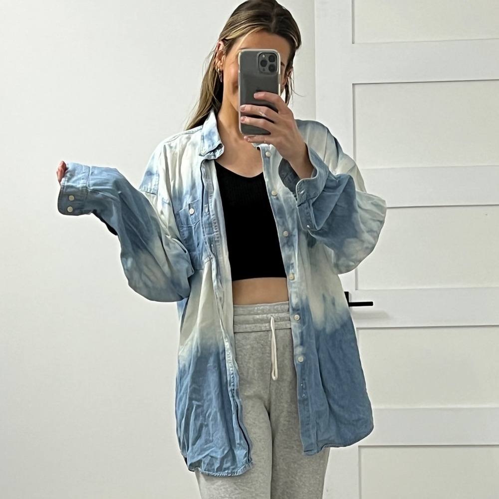 Urban Outfitters Renewal Distressed Denim Shirt - Picture 7 of 7